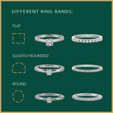 MIRA + SIDE DIAMONDS - 6 Prongs / Slightly rounded ring band / White gold / Si - Vs - Vvs