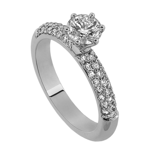 GLORIA ENGAGEMENT  -  Central stone & 48 side diamonds in three rows